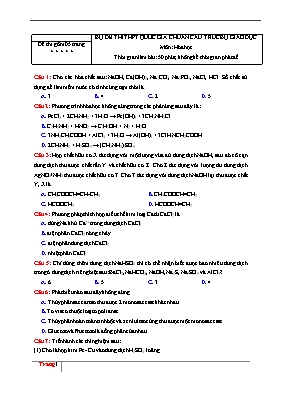 Đề thi THPT Quốc gia chuẩn cấu trúc Bộ GD & ĐT môn Hóa học
